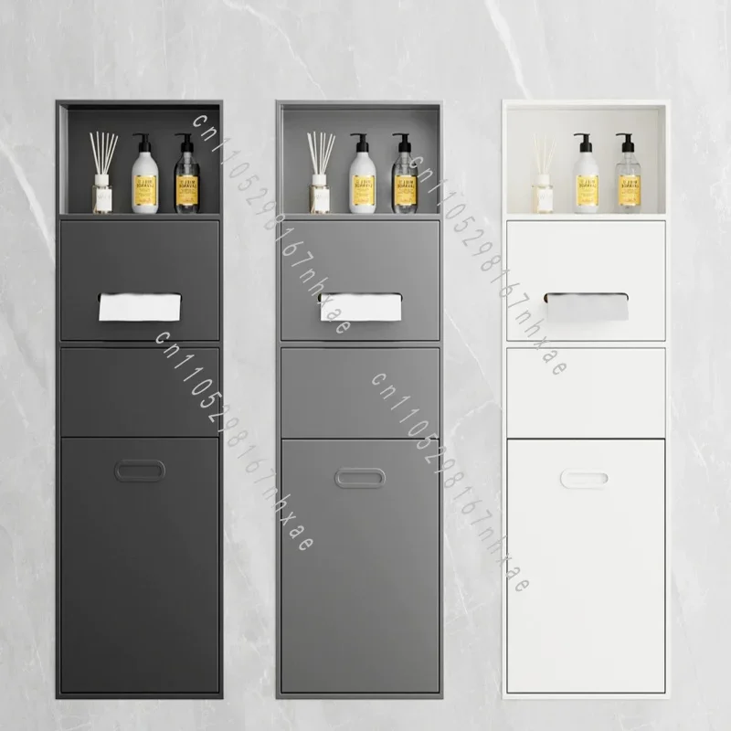 Toilet Corner Cabinet Thick Baked Paint One PieceCraft Recessed Stainless Steel Bathroom Niche Built In Trash Can Door