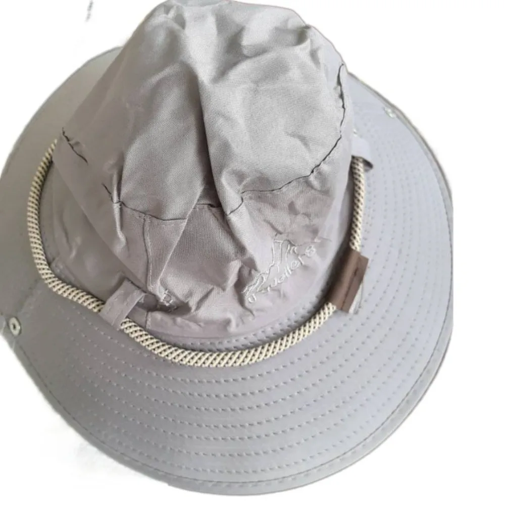 

Breathable Solid Color Western Cowboy Hat Sun Protection Big Brim Sun Hat Sunscreen Bucket Hat Hiking Cap Travel