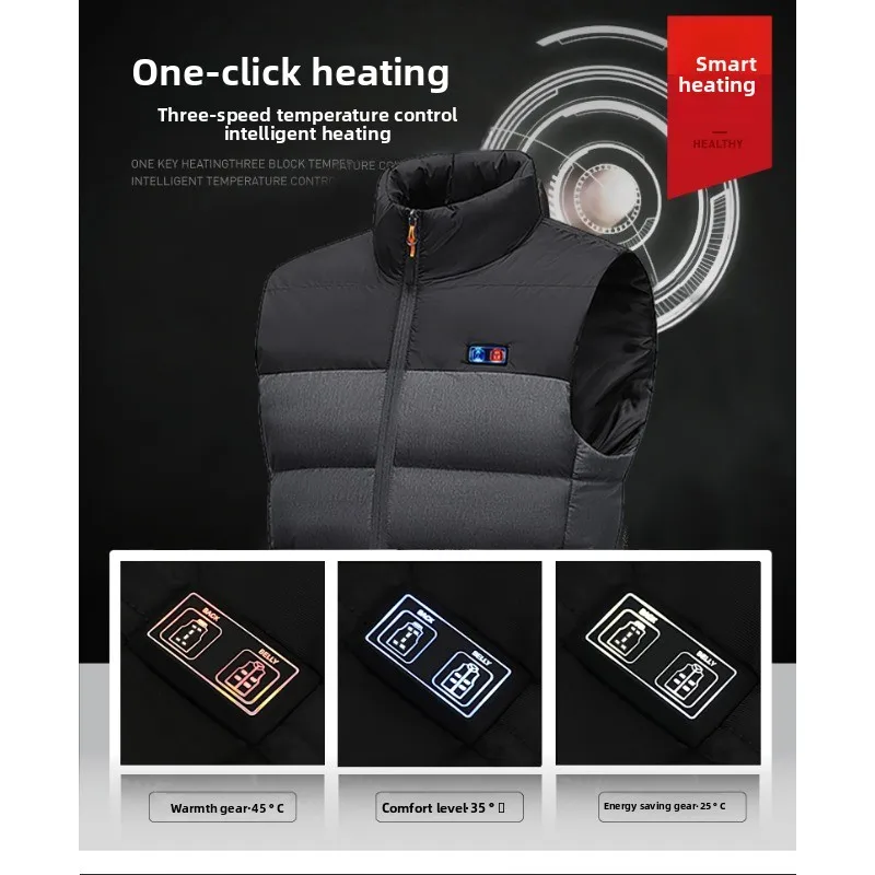 

Men's USB Heated Vest Smart Battery-Powered Thermal Jacket Windproof Water-Resistant for Hiking Outdoor Work and sports 2025