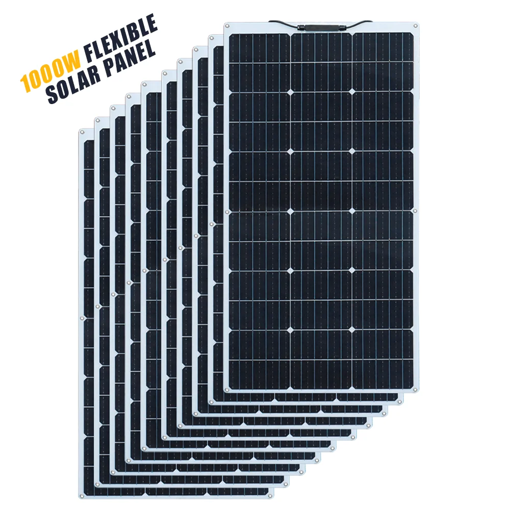 BOGUANG 500W 400W 300W 200W 12V 휴대용 태양 전지판 유연한 18V 100W 1000W 플레이트 태양 전지 단결정 실리콘 패널 태양 광 키트 태양 전지판 태양열 충전기 태양 광 모듈 태양 광 패널 Solar Panel Solar Cell