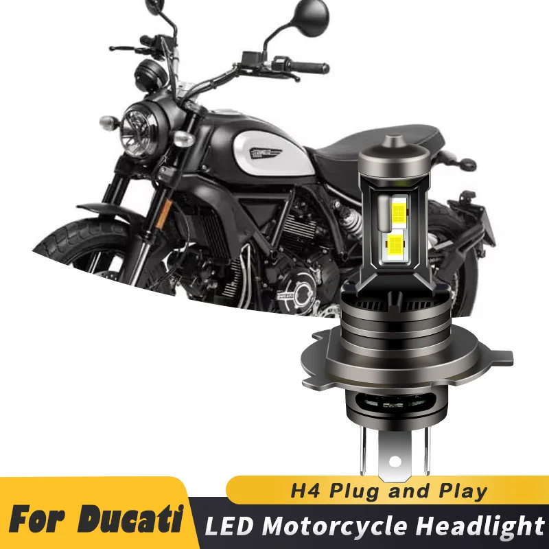 1pc 35W H4 9003 6500K Bright White Motorcycle LED Bulbs Headlight For Ducati Scrambler Classic Icon 2015 2016 2017 motorcycle