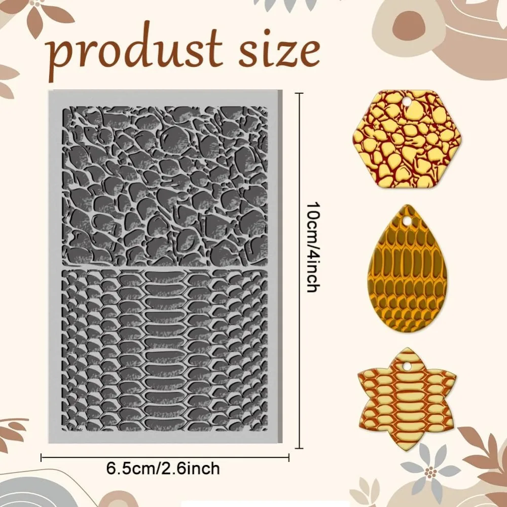 Python Pattern Clay Textured Mat Embroidery Pattern DIY Texture Tools for Clay Pottery Earring Jewelry Making Stamp Engraving