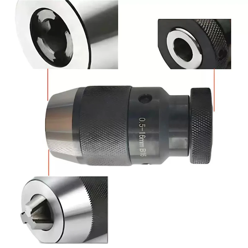 Self tightening Keyless Drill Chuck B10 B12 B16 B18 B22 Auto Lock for Lathe Holder MTA MTB R8 C20 Tool
