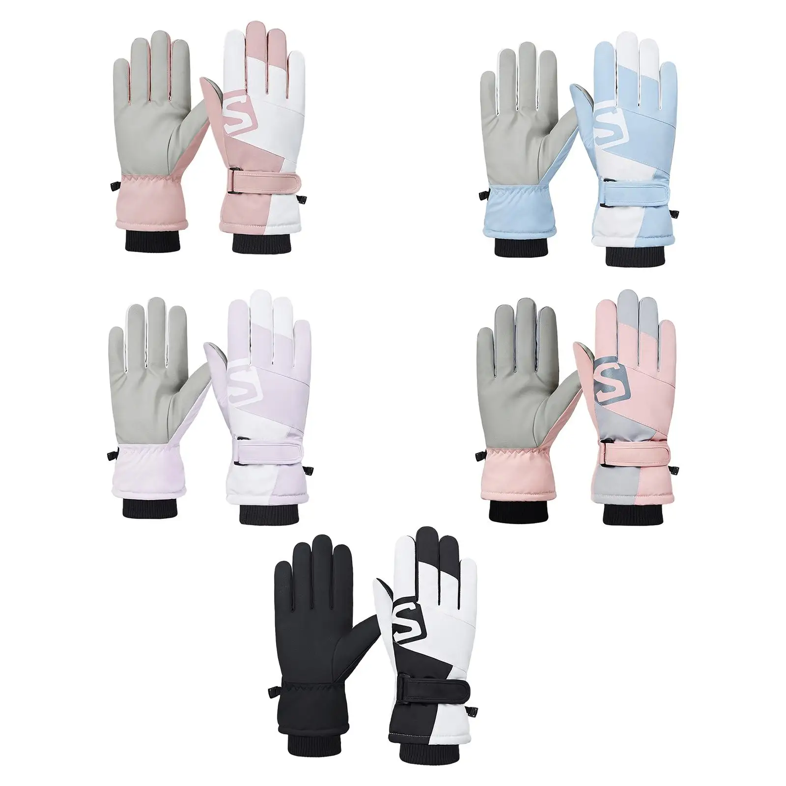 Winter Ski Gloves Warm Gloves Touch Screen Windproof Snow Gloves Cycling Gloves for Skating Skiing Motorcycling Riding Sports