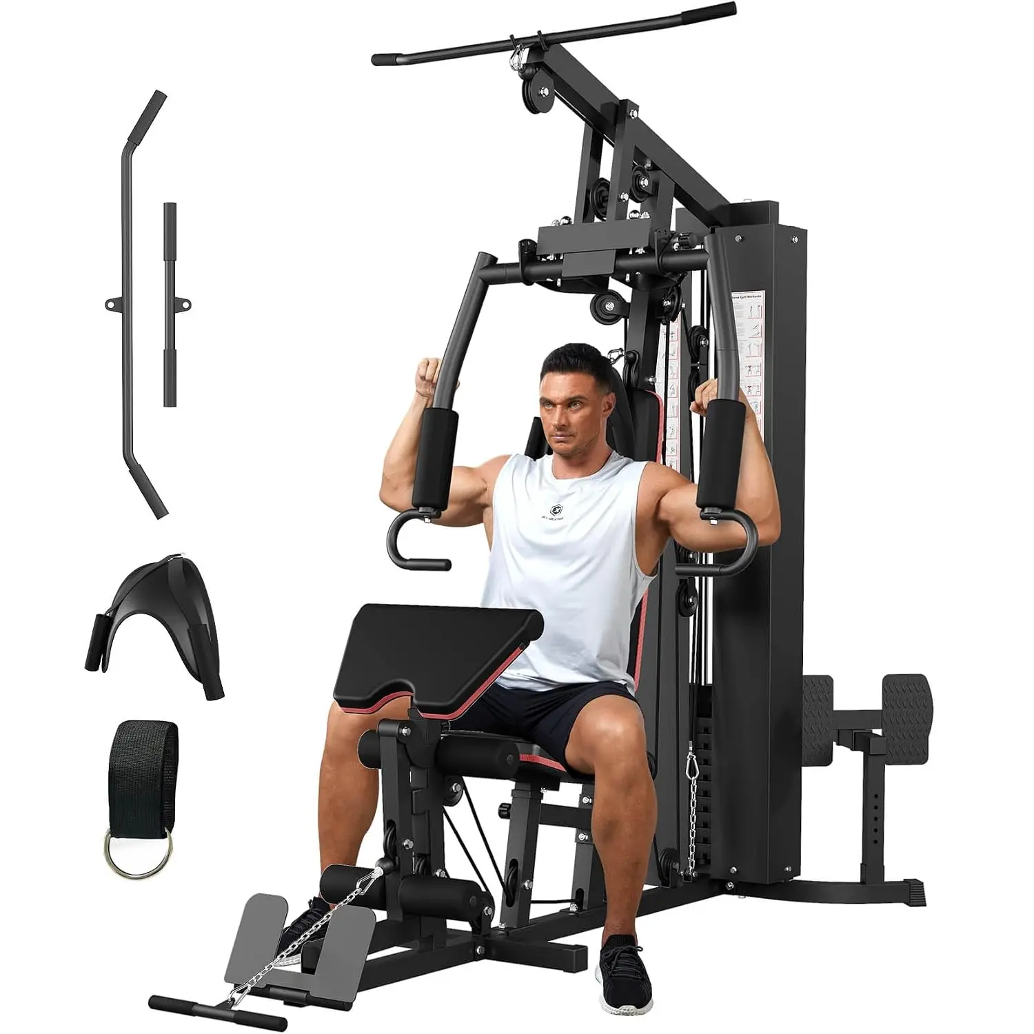 150LBS Home Gym Multifunctional Station Pulley System Full Body Training, Customized