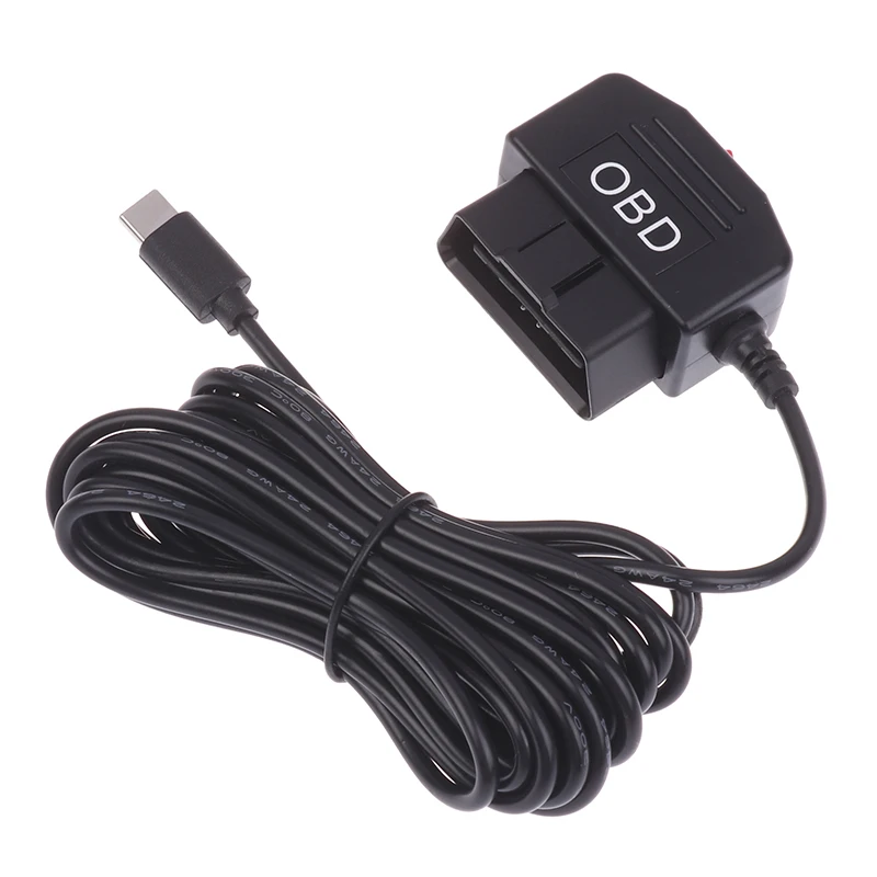[New] OBD To Type C Charger Power Cable For Dash Camera Car DVR 24h Parking Car Accessories Battery Protection