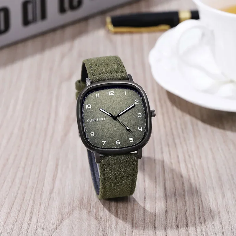 Vintage Brand Square Dial Leather Belt Wristwatch Quartz Watch Youth Student Watch Casual Fashion Men Women Gift Clock Wholesale