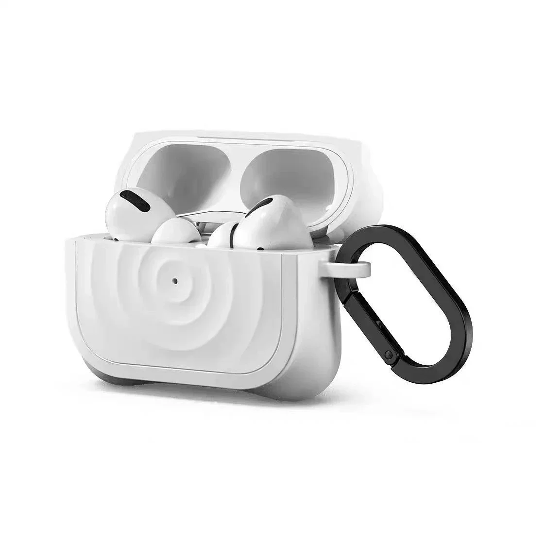 Minimalist Ripple Silicone Case for AirPods 3 Pro Pro2 Earbuds Case Cover with Hook