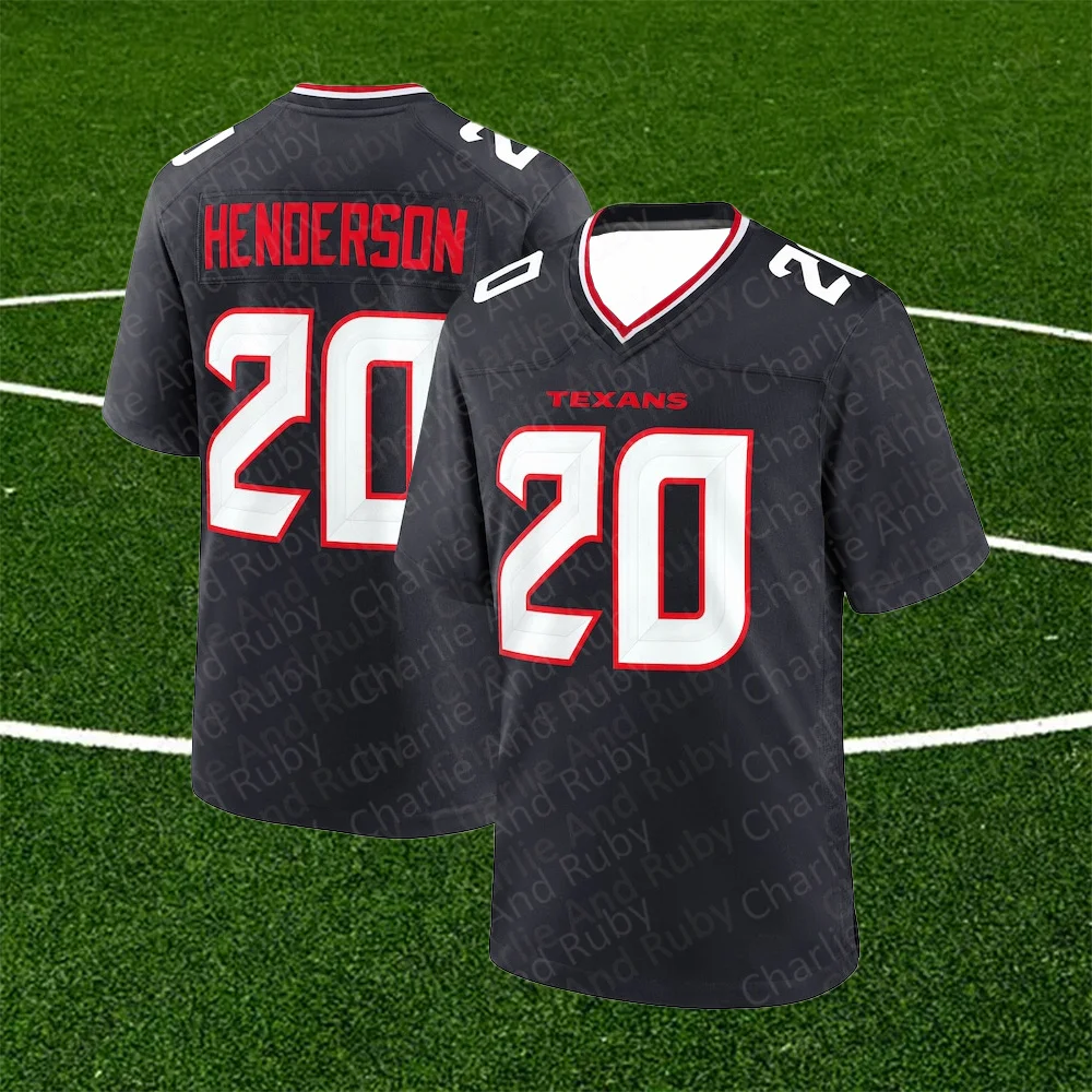 Jersey No.11/20/30 Jeff Okudah C.J. Henderson Myles Bryant Houston Texans Jersey Black Trend Fashion Clothing Short-Sleeve Tops