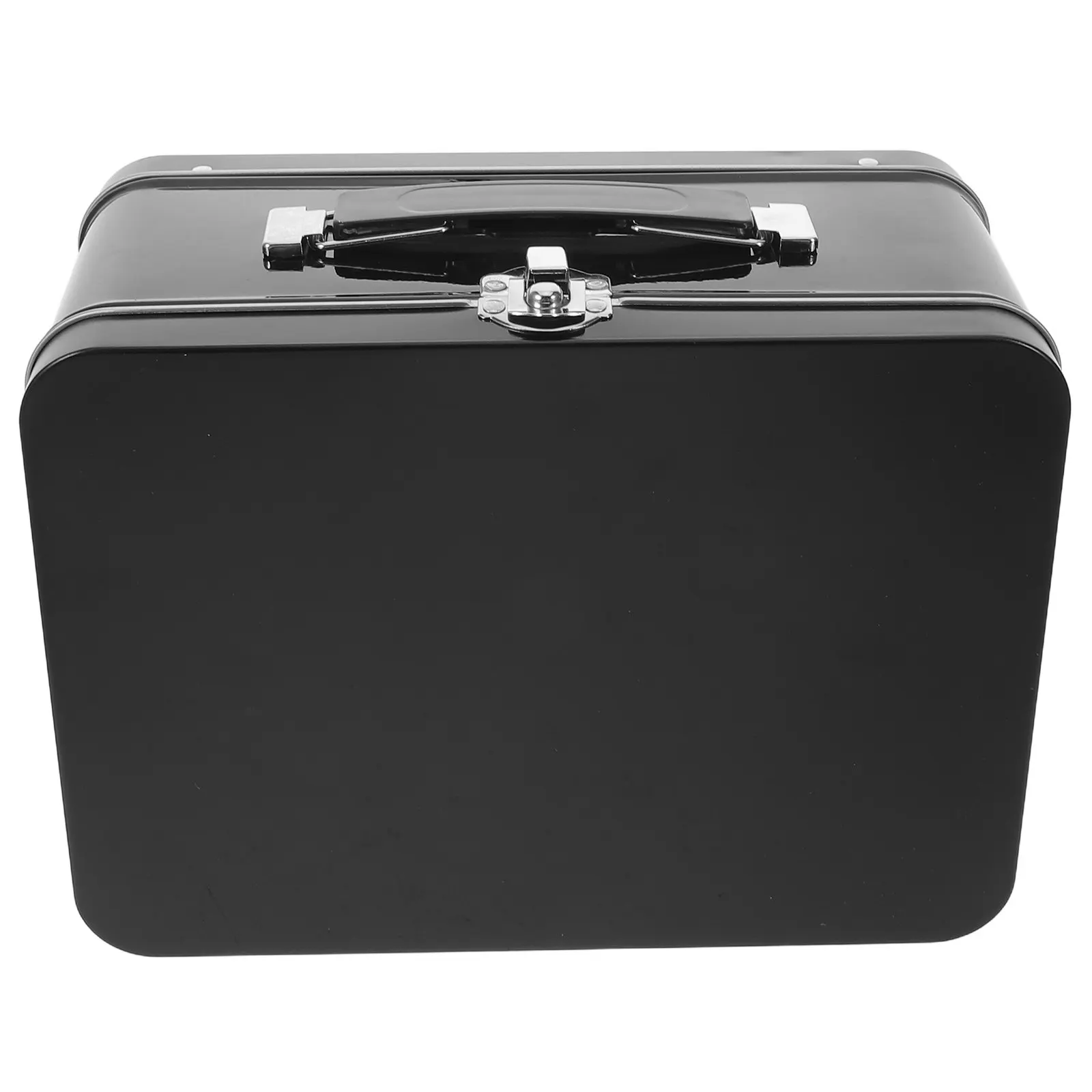 

Прямоугольный ланч-бокс из жести в винтажном стиле, металлический контейнер для хранения с ручкой, герметичной откидной крышкой и защелкой для еды и закусок