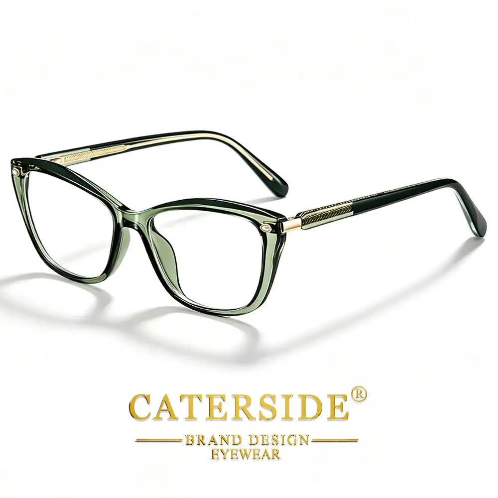 CATERSIDE Neue Modische Damen-Cat-Eye-Brille mit Blaulichtfilter, Hochwertige TR-90-Fassung, Herren-Outdoor-Business-Dekorationsbrille – Detail 6