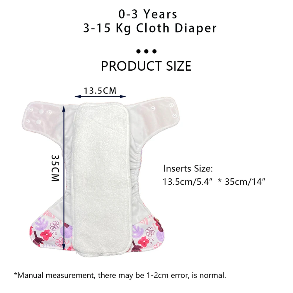 [AIO] Baby Nappy Changing Washable Cloth Diapers Eco-Friendly Ecological Nappies Reusable Pocket Diaper Fit 0-3 year 3-15kg babe