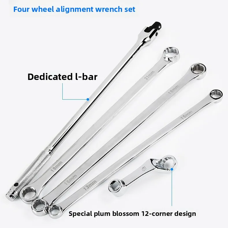 

5PCS Auto Repair Tool Set Portable F Rod Double Ended Ring Spanner 18mm Short Plum Wrench Durable