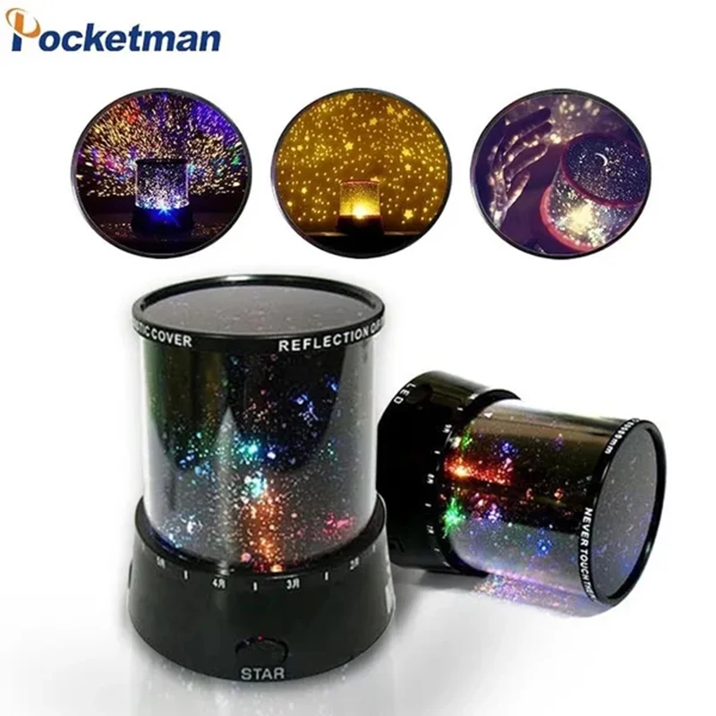 LED Romantic Star Lights Room Rotating Cosmic Star Projector Night Lights Christmas Starry Moon Sky