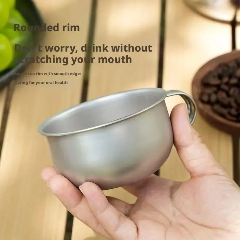 MINI Camping-Wasserbecher aus Titanlegierung, tragbarer Tee- und Kaffeebecher, Outdoor-Küchenausrüstung, Bergsteigerbecher 80/220ml – Detail 2