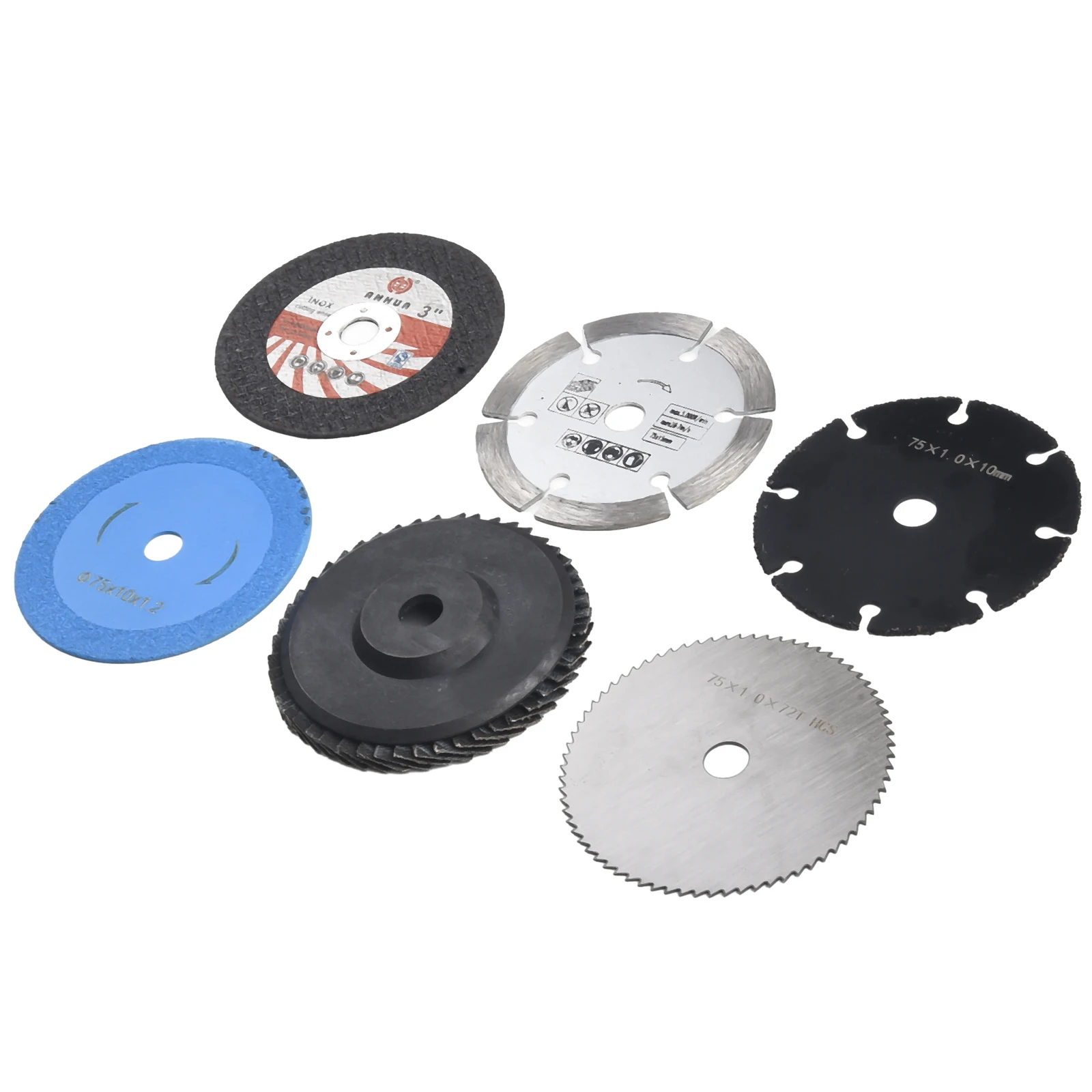 6 Pcs 75mm Angle Grinder Attachment Cutting Disc For Angle Grinder Metal Circular Saw Blade Grinding Wheel Polishing Disc Tools