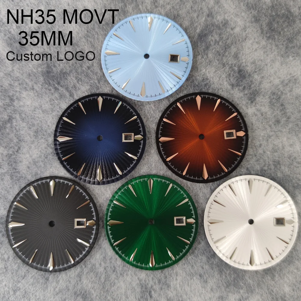 

Циферблат NH35, циферблат 35 мм, различные цвета, подходит для мужских часов, механизм NH35
