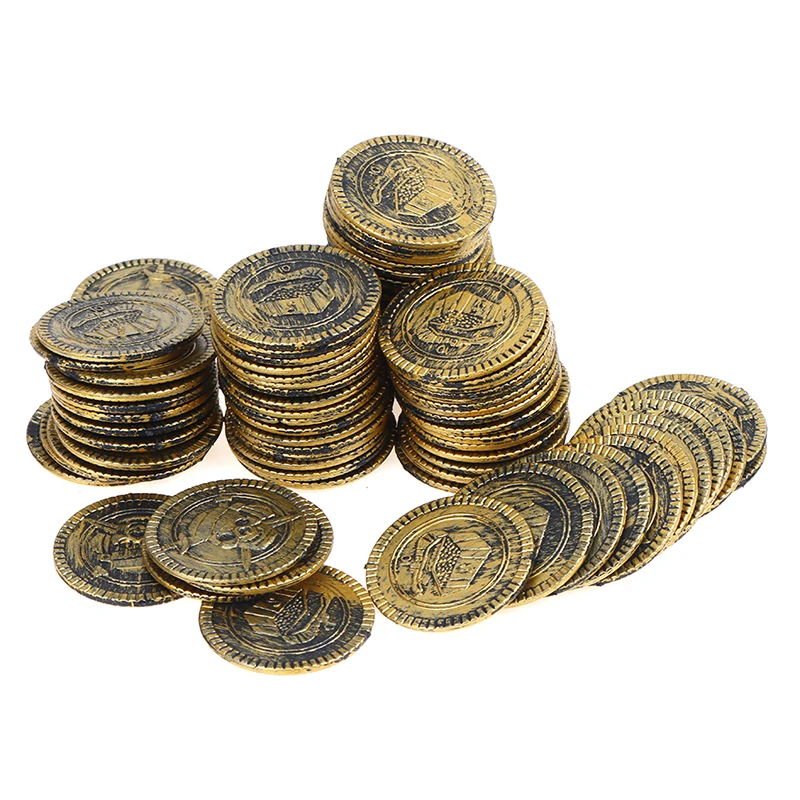 10pcs Pirate Treasure Coins Party Props Christmas Gift Game Currency Halloween