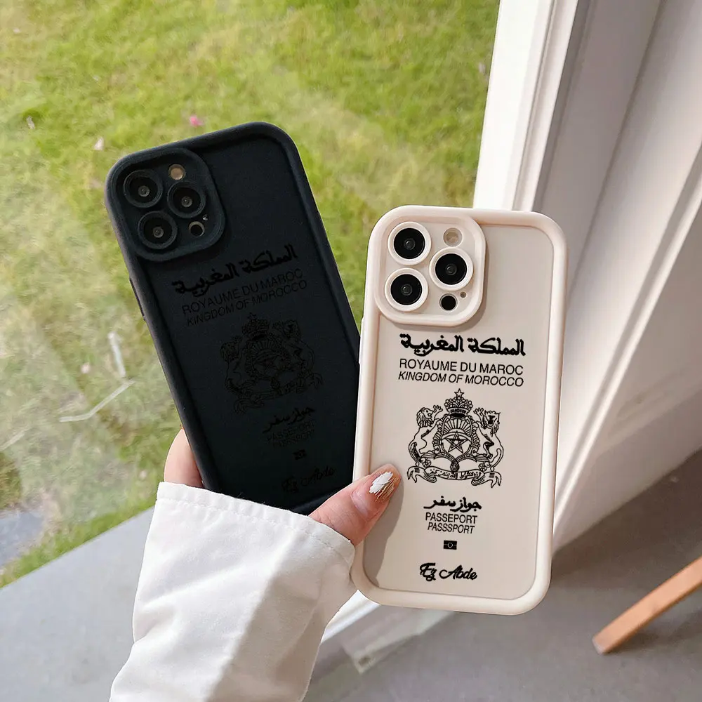 Morocco Passport Phone Case for IPhone 16 15 14 13 12 11 Pro Max Mini XR XS X 7 8 Plus Soft TPU Back Cover with