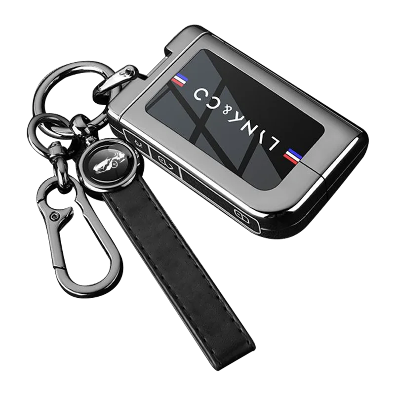 حافظة مفاتيح السيارة من سبائك الزنك لـ LYNK & CO 01 02 03 05 07 09 EMP LYNKCO 06 LYNK CO غطاء عن بعد شل حامل سلسلة مفاتيح ملحقات فوب #5