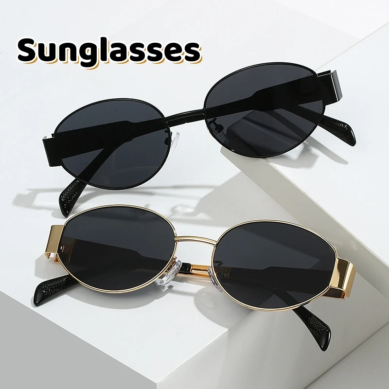 

2024 New Lisa Same Style Sunglasses Women's Oval French Retro Style Sunglasses Ladies Classic UV400 Sunscreen Sun Eyewear