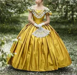 Women Princess Gothic Off Shoulder Ball Gown South Belle Civil War Fashion Elegant Evening Dress Day Dress Custom Made
