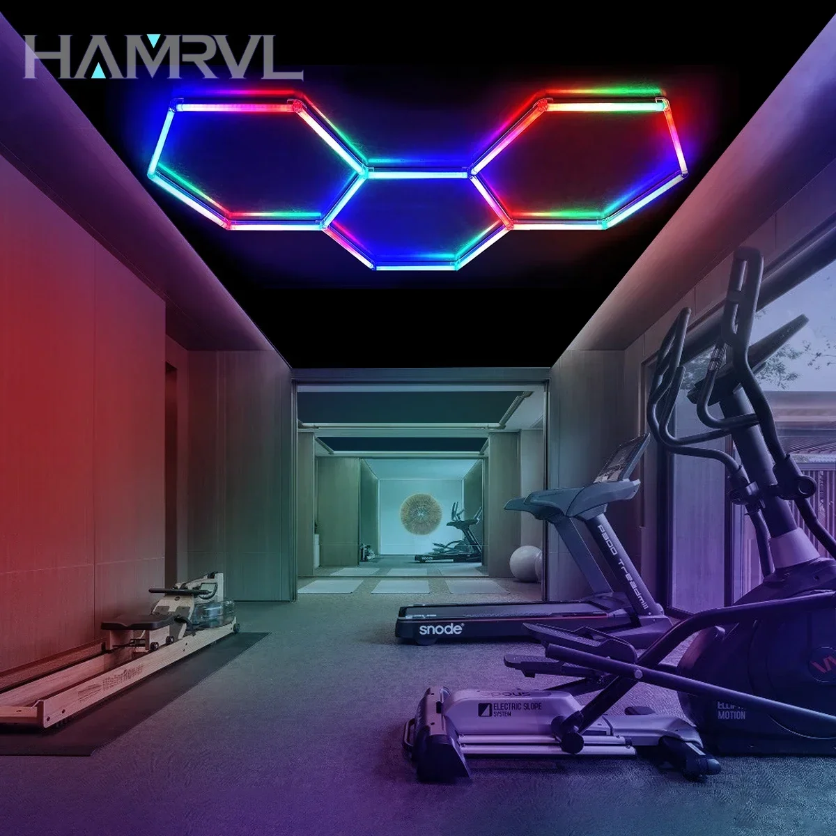 RGB Hexagon Garage LED Ceiling Light for Gym Room Deco Home Light Color Change Dimmable Party Club Party Gaming Wall Panel Stage