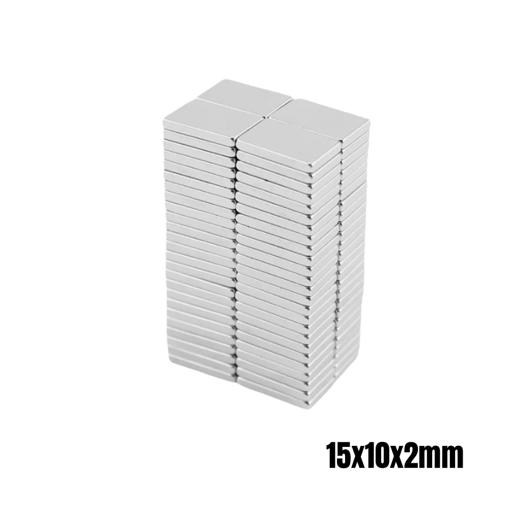 10~200pcs 15x10x2 Mm Sheet Neodymium Magnet 15mm*10mm Strong Permanent Magnets 15x10x2mm N35 Block Rare Earth Magnet 15*10*2 Mm