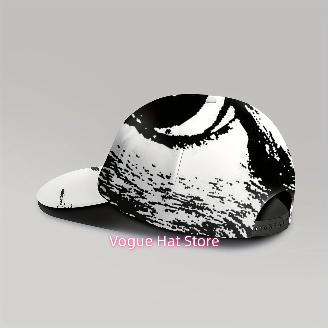 1pc, Abstract Brushstroke Pattern Baseball Cap, Monochrome Art, Unisex, Casual Outdoor, Breathable, Adjustable,, Trendy Fashion,