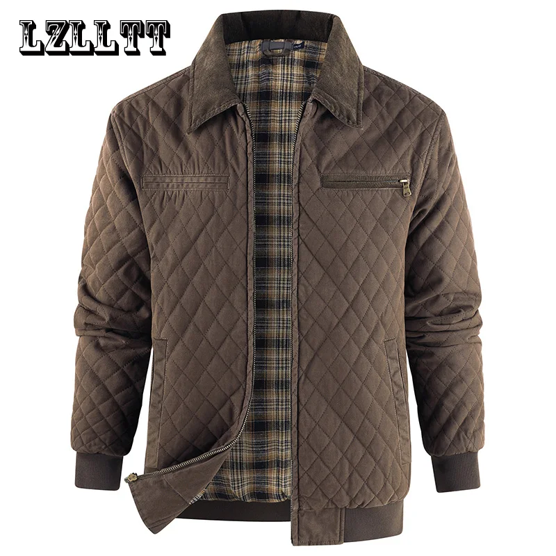 

Winter Men Cotton Jackes Coat Men Autumn Warm Bomber Jacket Parkas Man Outdoor Fashion Casual Coat Stand Slim Jacket Male LZLLTT