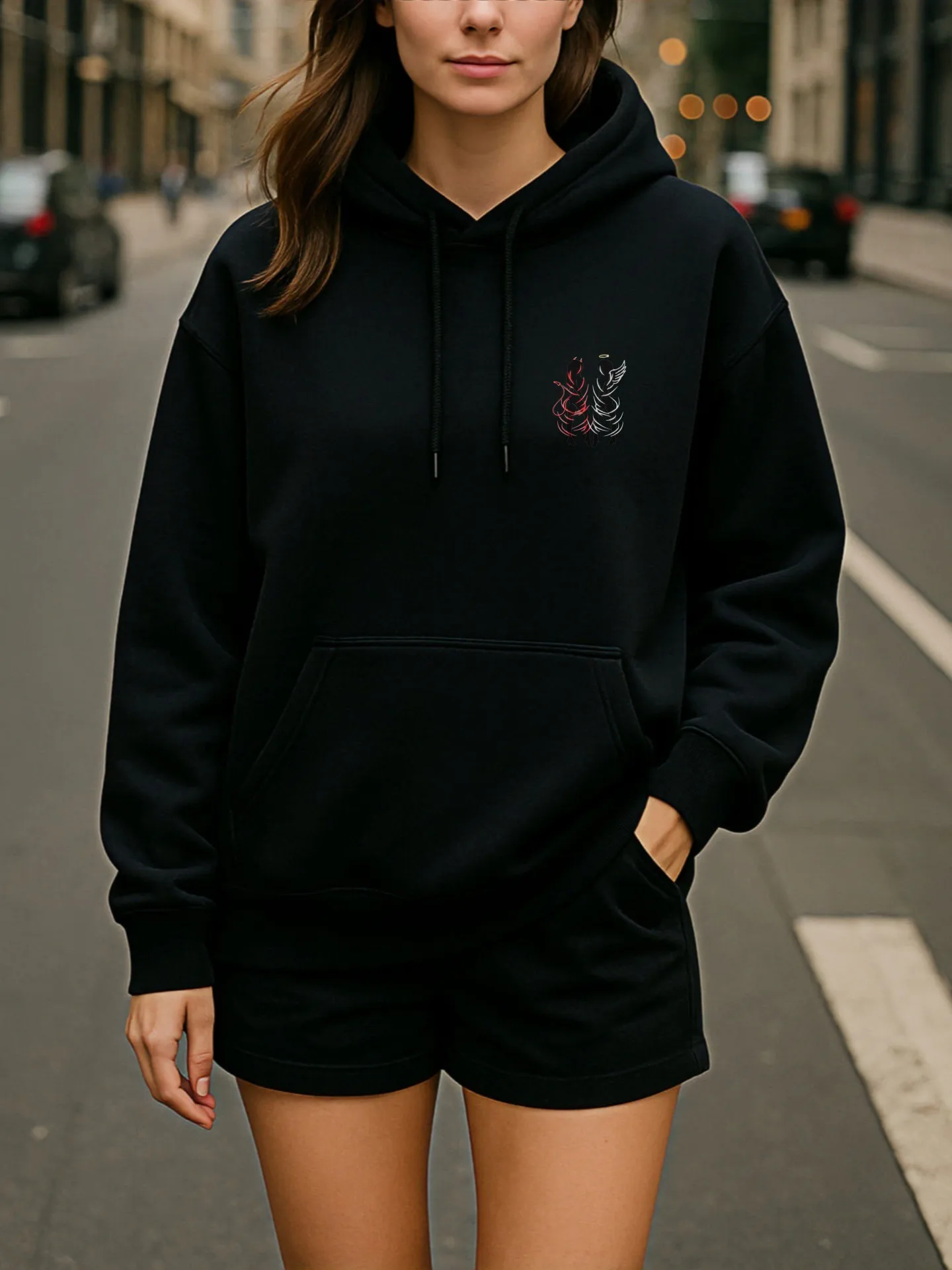 Sudadera con capucha gráfica para mujer, estampado de dibujos animados, estilo estético lindo, tela cómoda, uso diario informal, para adolescentes