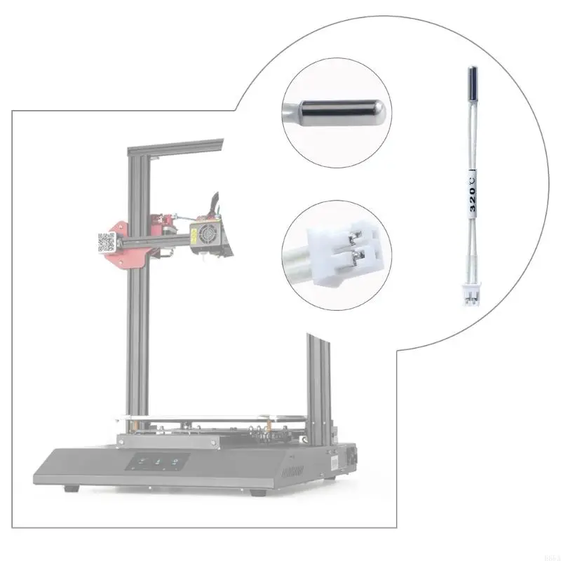 ABS 3D Printer Thermistor 100k Thermistor ph2.0 Therminal for K1 3D Printer Hotend Heaters Improved Durability E65A