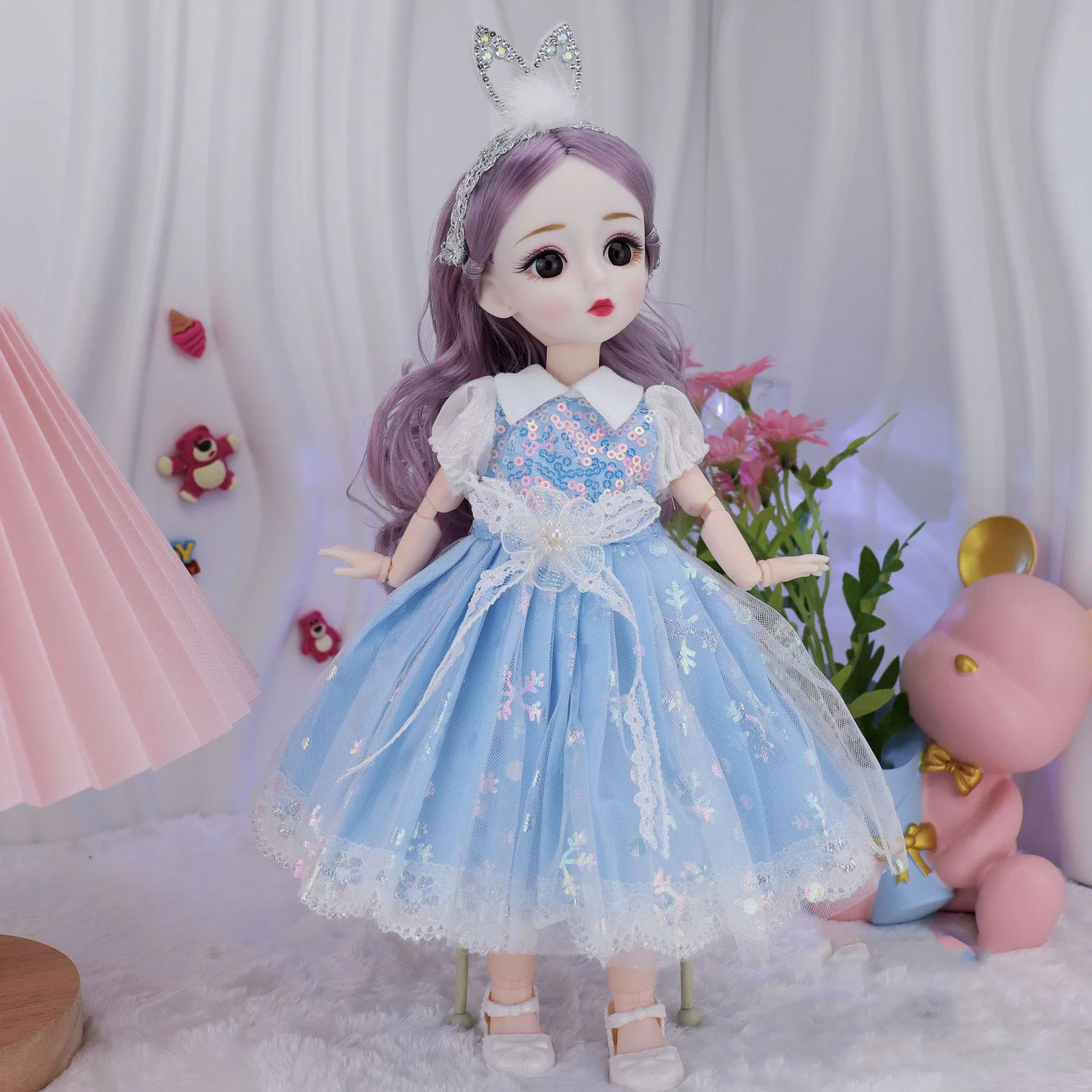 女の子のための服とフルセットのプリンセス人形、絶妙なおもちゃ、プレイハウス、ファッション、1/6 bjd、30cm