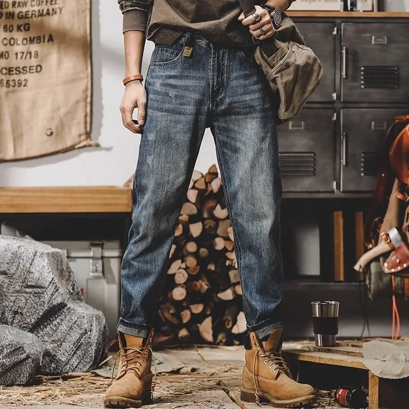 

Menswear Clothing Luxury Clothes 2000s Classic Retro Old Washed Jeans Men's Summer 2026 New Loose Straight Designer Long Pants