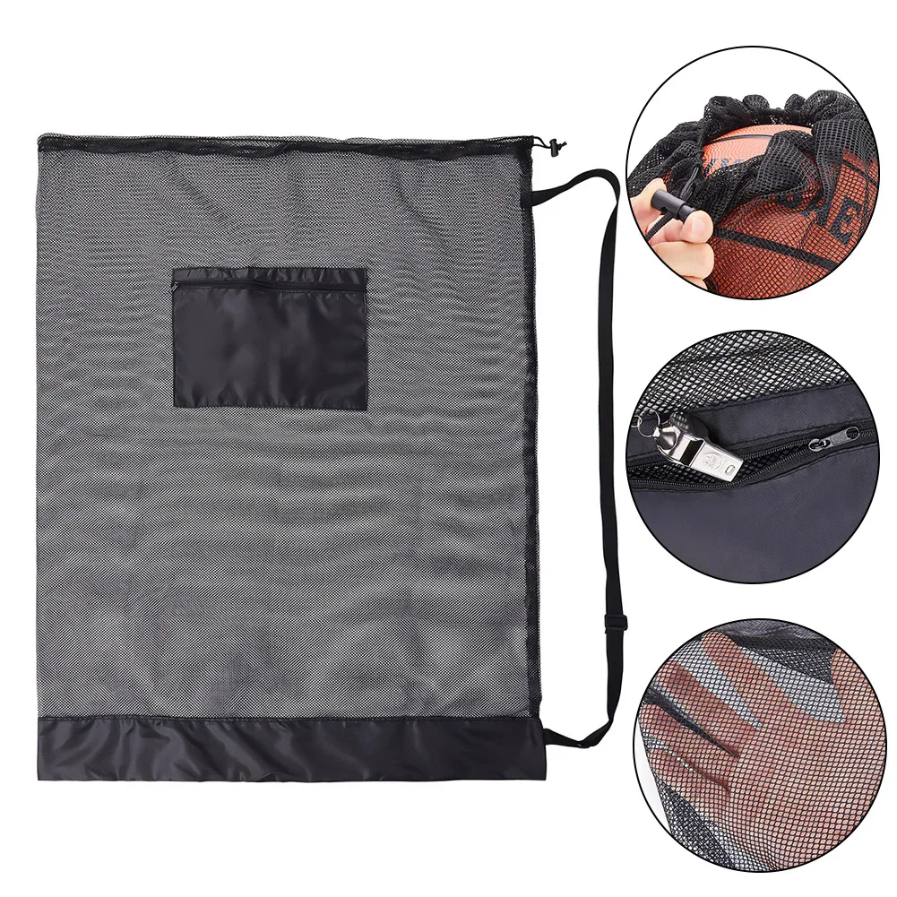 

Extra Large Carrying Balls Bag with Zipper Pocket Mesh Socce Ball Bag Accessories for Holding Basketball Football