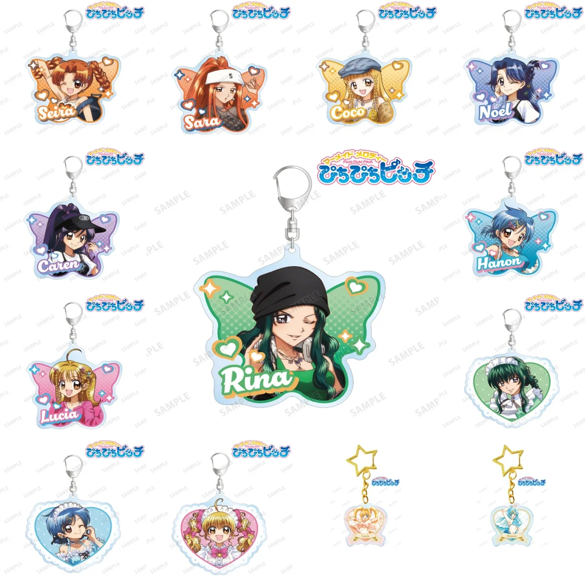 6CM Anime Mermaid Melody Acrylic Keychain Cosplay Q Version Characters Ornament Accessories Goods Collection Gifts