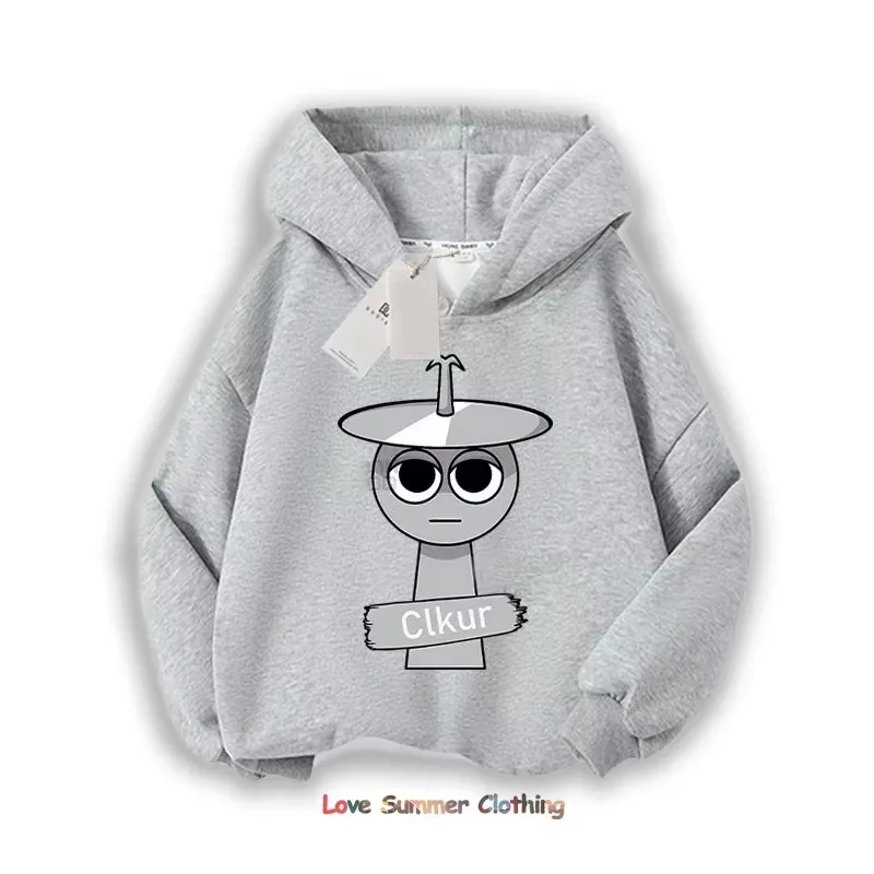 Sprunki Dicker Kapuzenpullover für Kinder, Anime-Cartoon-Mode-Sweatshirt, für Jungen und Mädchen, Herbst-Winter, Hip-Hop-Kapuzenpullover, Kinderkleidung – Detail 4
