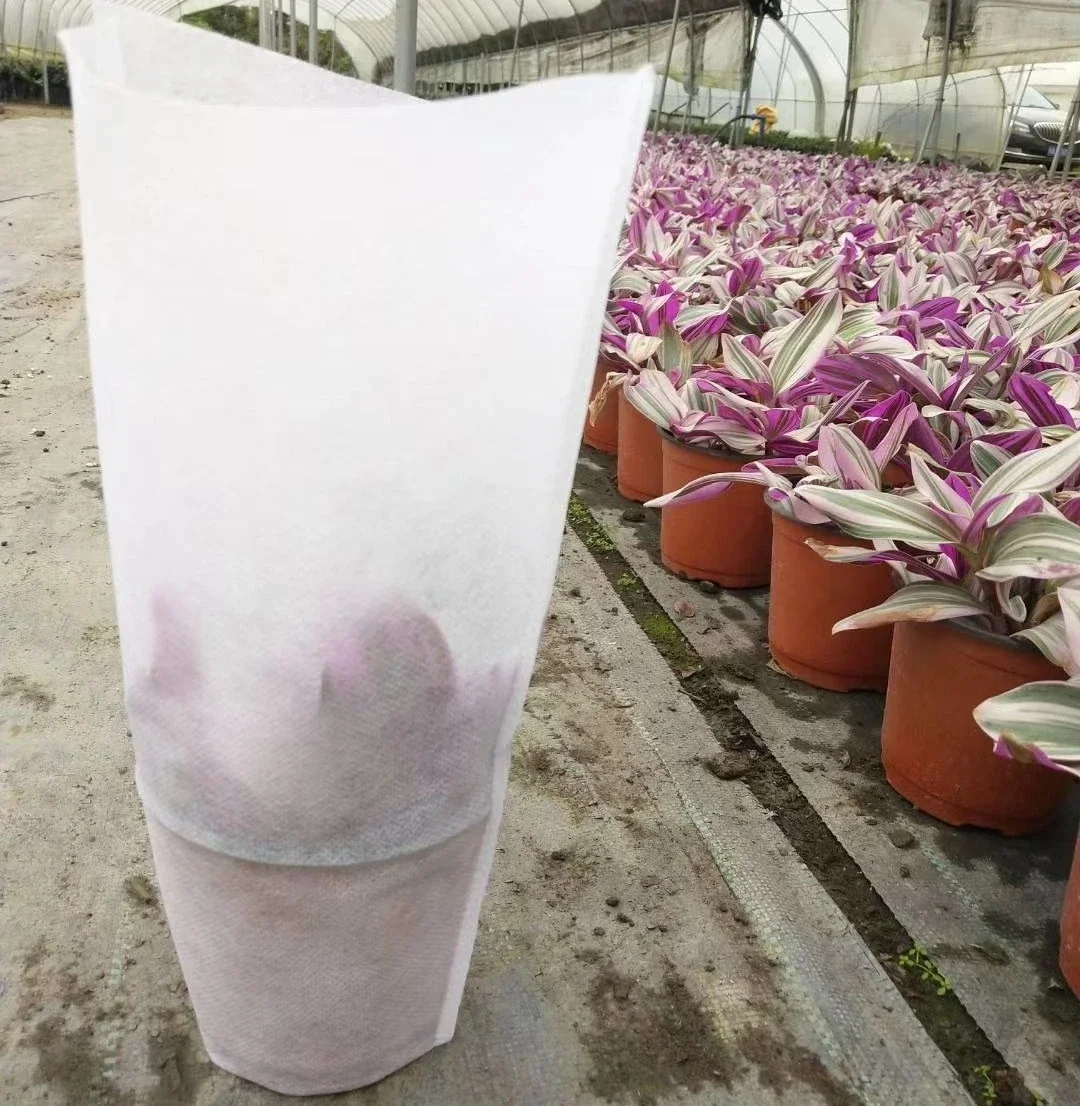 100pcs Potted Lily Protective Covers Disposable Non-woven Bouquet Packaging Bag Thick White Trapezoidal Plant Flowerpot Cover