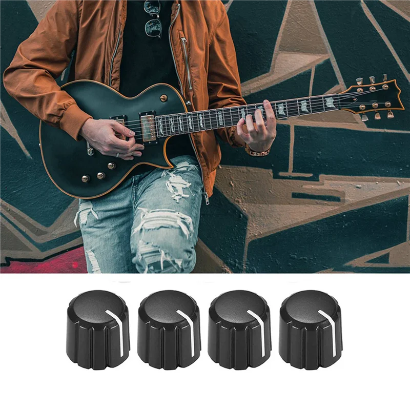 50 قطعة مقابض التحكم في الجهد للجيتار الكهربائي حجم لهجة المقابض أسود D نوع 6 مللي متر
