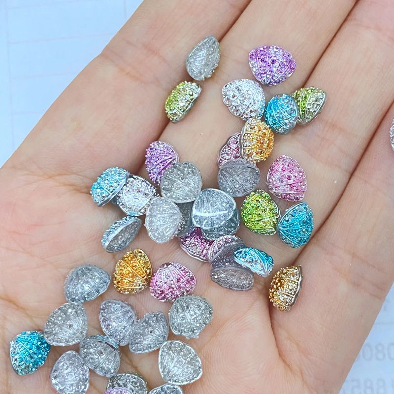 100pcs Cute Mini New Resin Mini Colorful Shells Nail Rhinestones Gems Glitter Nail Art Jewelry Manicure Nail Art Decorations