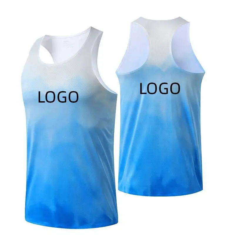 Summer Outdoor Racing Vest Men's Marathon Track And Field Running Fitness Vest Loose Quick Drying Top Printed With Logo
