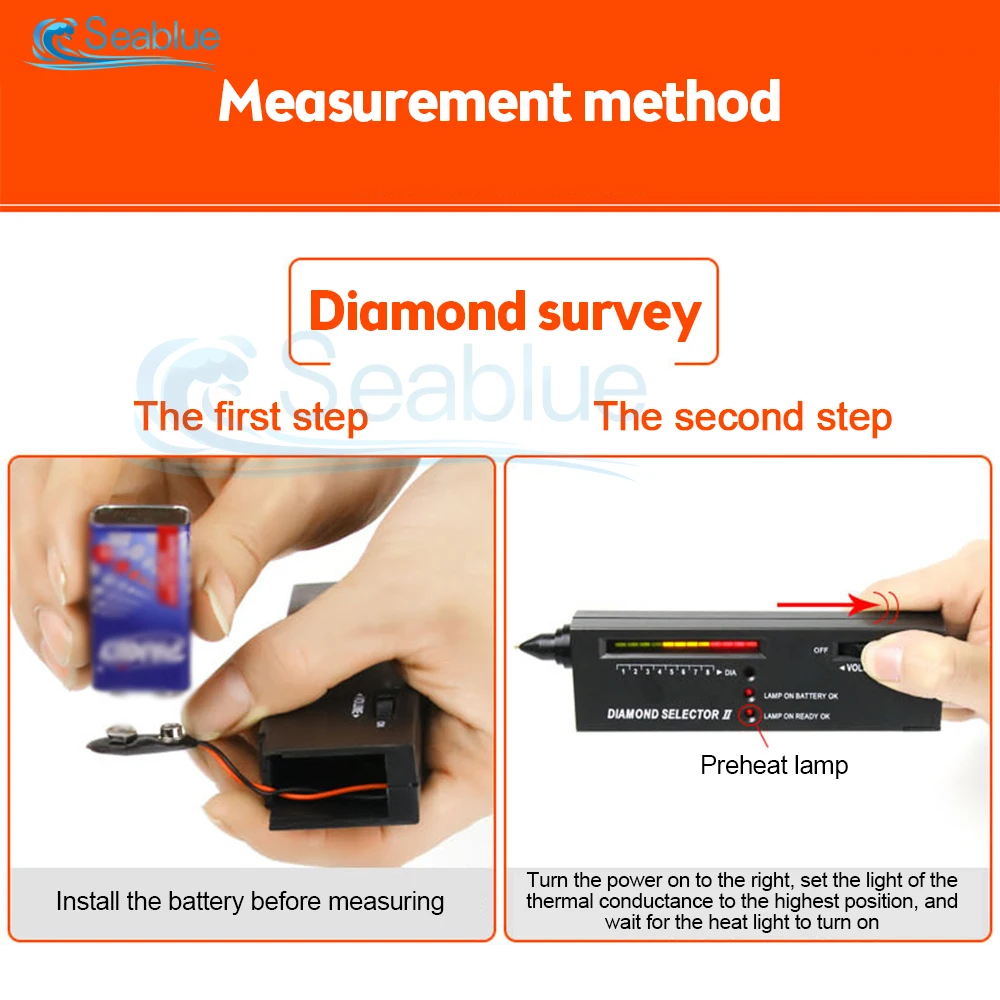 DC 9V Diamond Tester Probe Pen Mohs Hardness Tester Thermal Conductivity Tester Portable Identification and Testing Tool