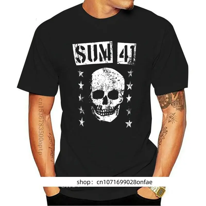 Mens Clothes Sum 41 Herren T-Shirt Grinning Skull Summer Brand T Shirt Men Hip Hop Men T-Shirt Casual Fitness Men Lastest