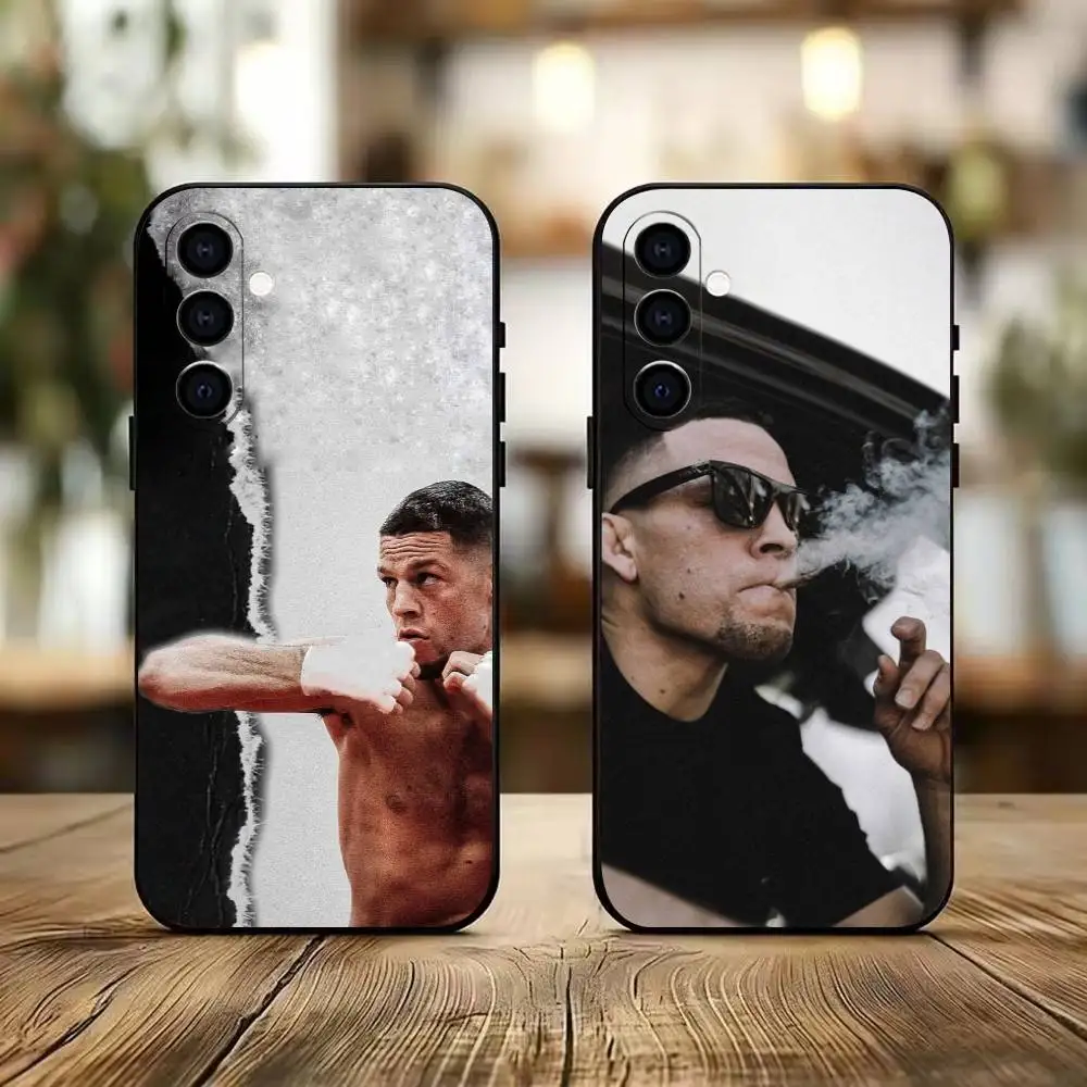 N-Nickname-Nate Diaz Phone Case Black Silicone Soft For Samsung Galaxy A73,A72,A71,A70,A53,A52,A51