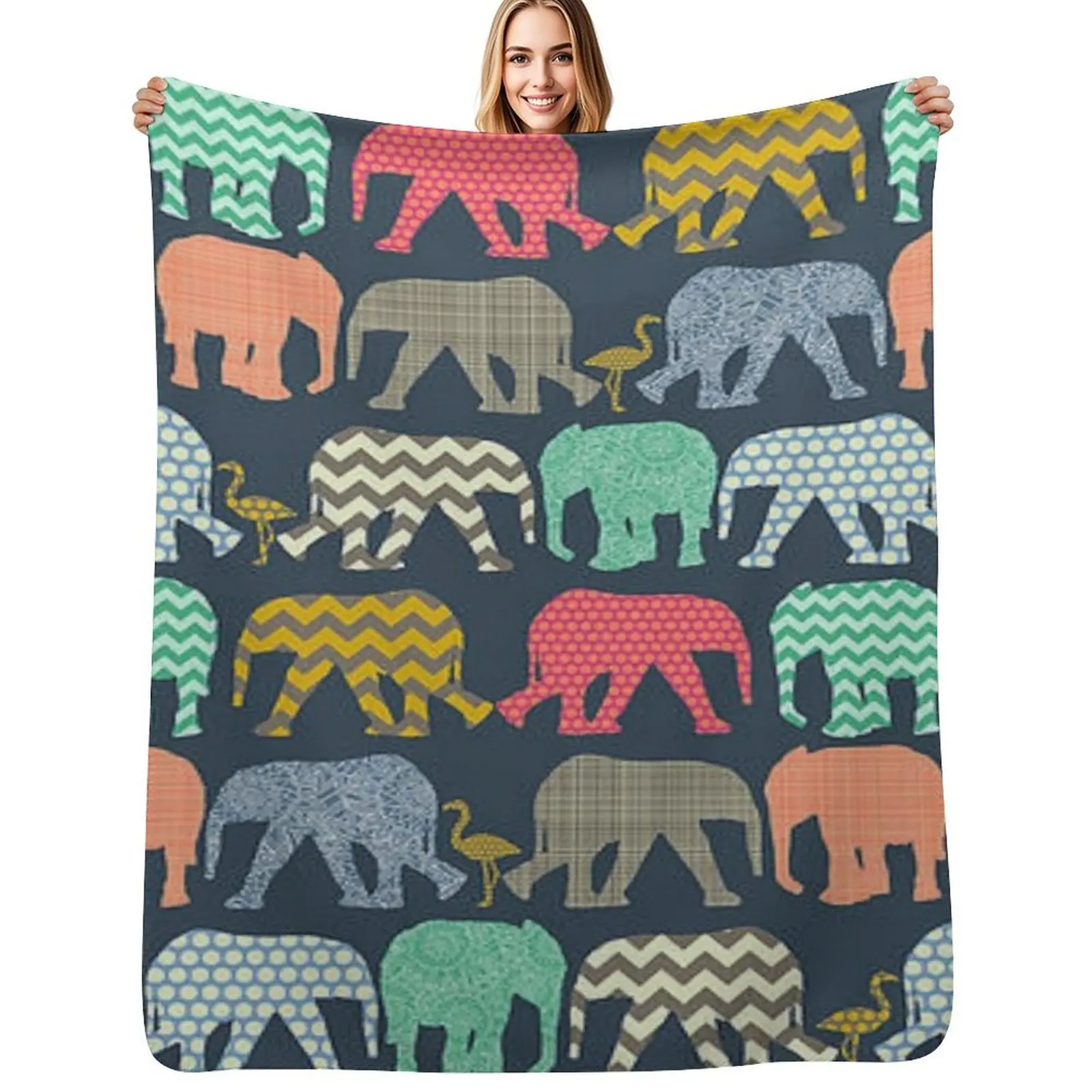 

Elephant Pattern DreamscapesbyTeresa Throw Blanket Lightweight Warm Blanket for Travel Camping