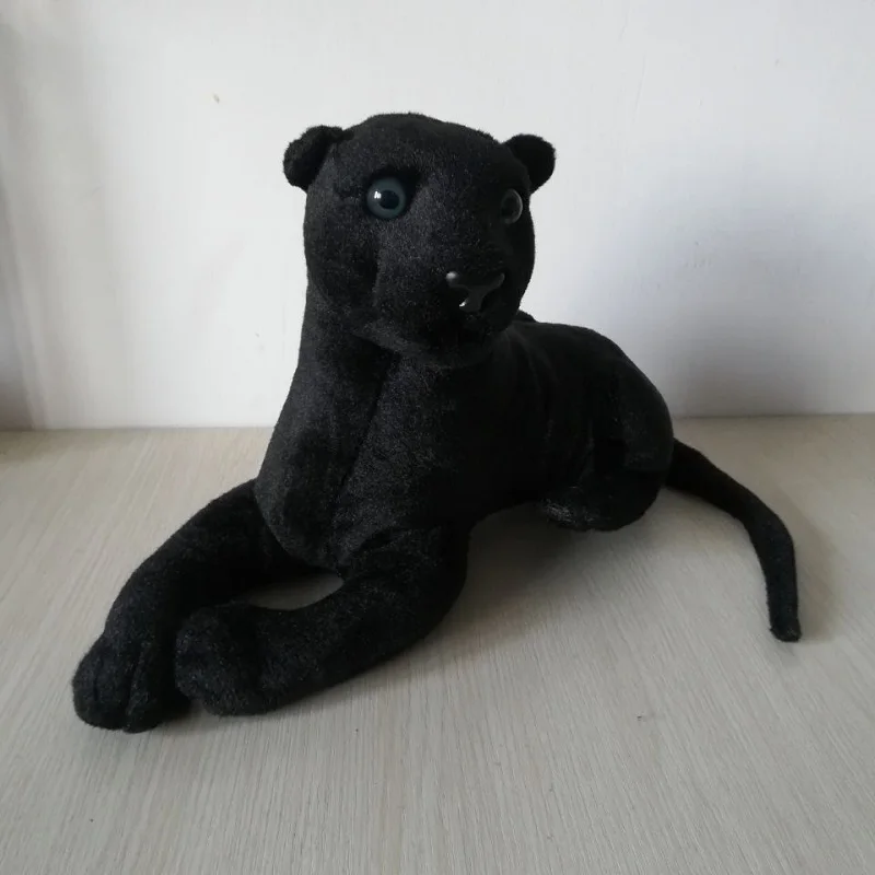 About 25cm Lovely Panther Plush Toy Lying Panther Soft Doll Kids' Toy Birthday Gift s0215