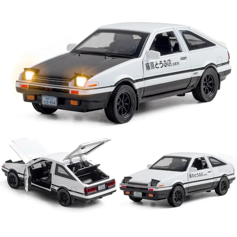 1:32โตโยต้าโมเดลรถ AE86หล่อขึ้นรูปโลหะผสมสำหรับเด็กผู้ชายของเล่นรถยนต์ดึงถอยหลัง gratis ongkir โมเดลรถยนต์สำหรับเด็ก