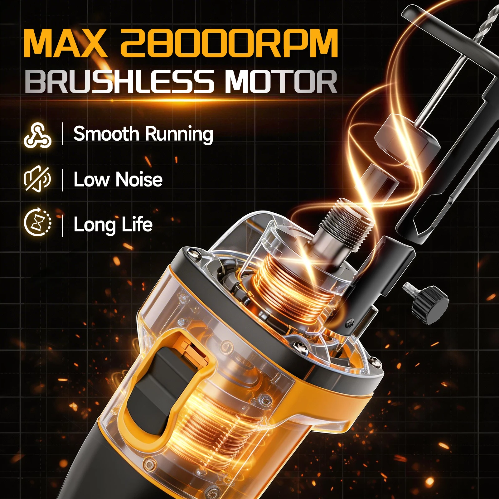 Brushless Electric Drywall Cut-Out Tool 3-Speed 30000RPM Cordless Rotary Saw Wood Sheetrock Cutting for Dewalt 20V Battery