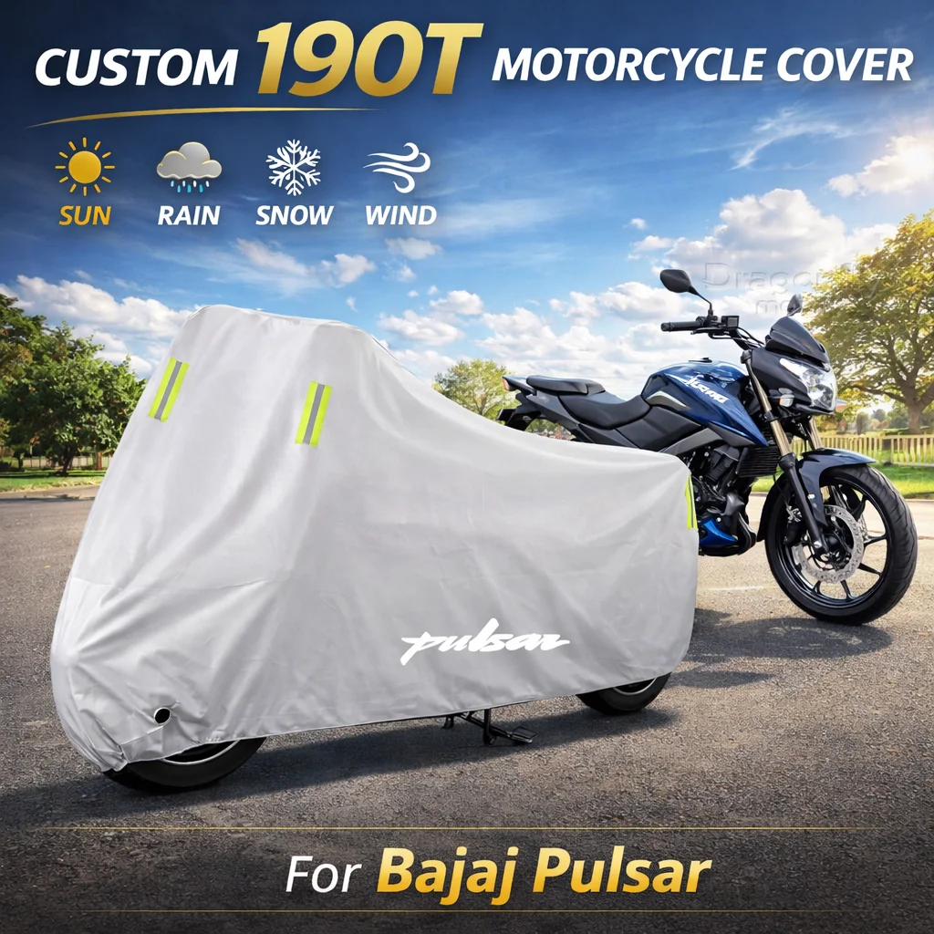 

Чехол для мотоцикла Bajaj Pulsar 200 NS/200 RS/200 AS 200RS 200NS, серебристый, водонепроницаемый, защита от УФ-излучения, дождя, пыли, солнца, для улицы и дома