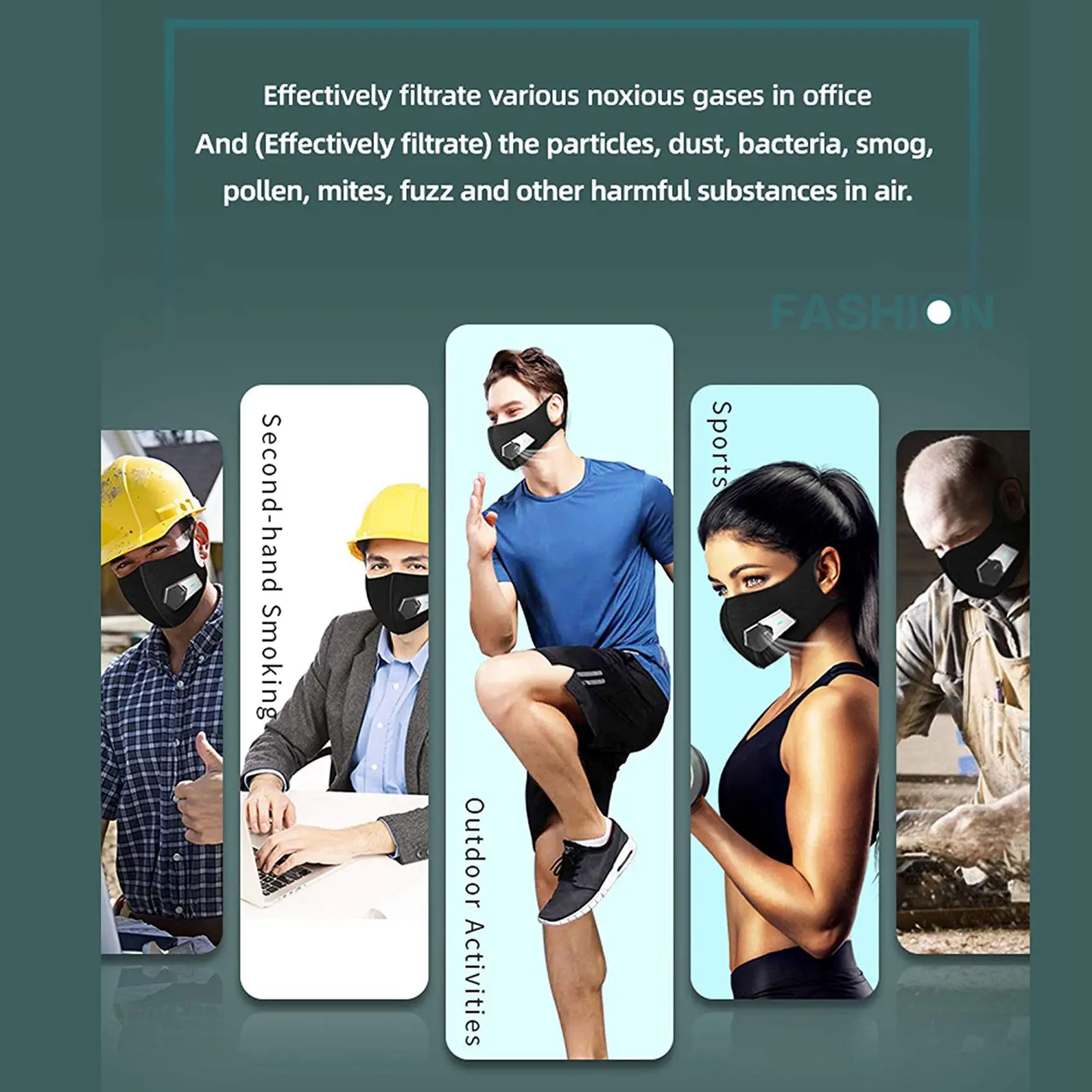 

YCOC-2X Personal Smart Electric Air Face Mask Fan For Air Supply, 650Mah Used For Cycling,Running, Weeding, Outdoor Sports